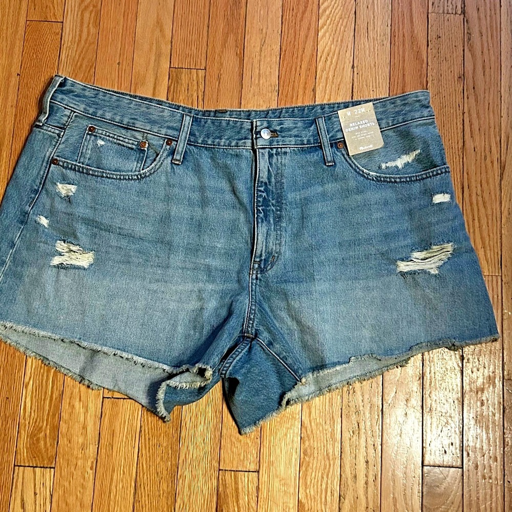 NWT Madewell Mid Rise Relaxed Denim Jean Shorts Plus Size 22W